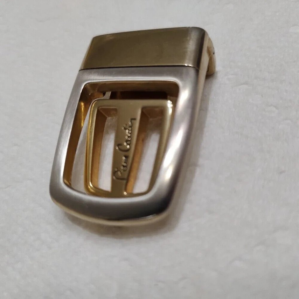 Pierre Cardin Belt Buckle Silver and Gold Tone Clamp Style